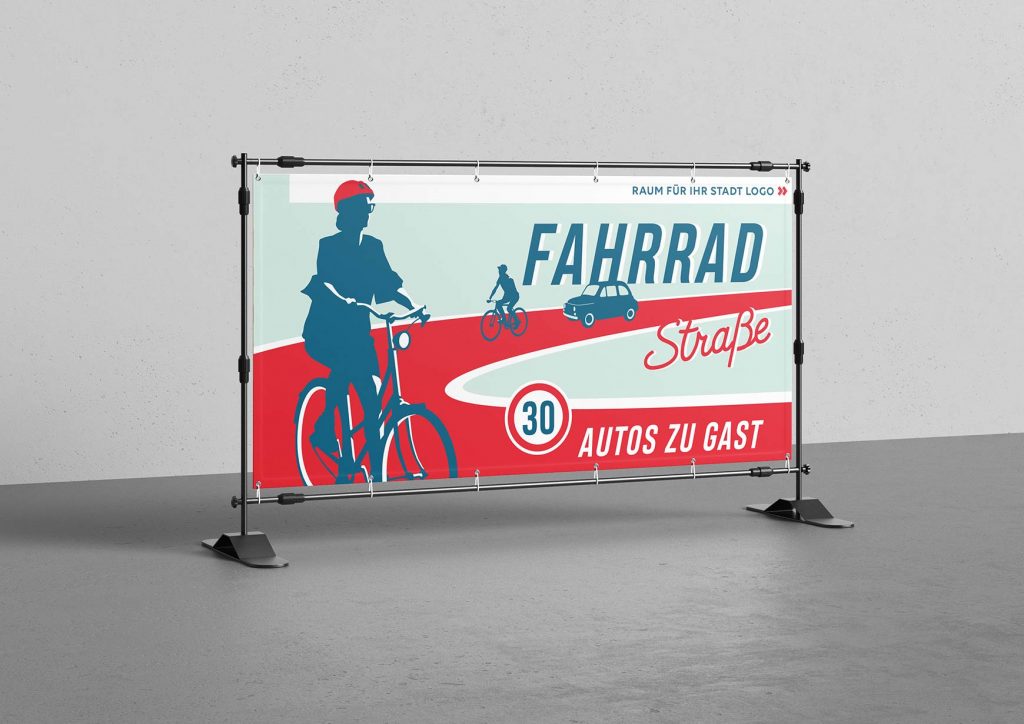 Fahrradstraße Banner mit Illustration von Lars Wentrup